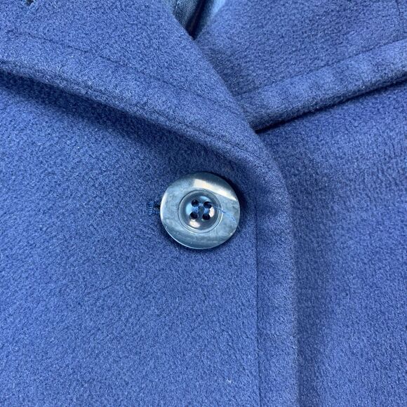Pendleton Coat Womens 6 Petite Blue Wool Blend Lined Longline Button Up - Picture 4 of 9